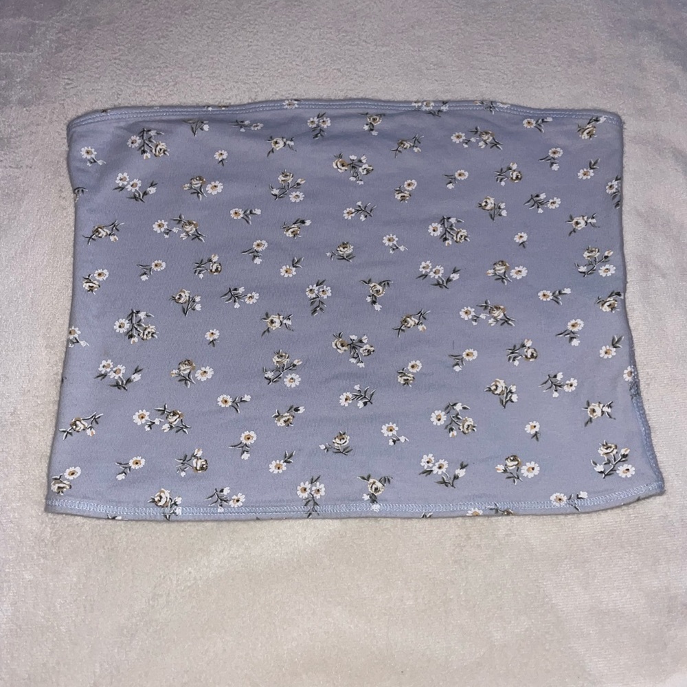 Light blue floral tube top - hollister- size small